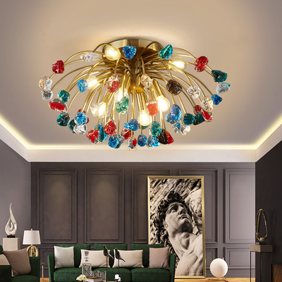 Modern Colorful Crystal Ceiling Chandeliers For Bedroom Living Room Led Round Ceiling Lamp(WH-CA-51)