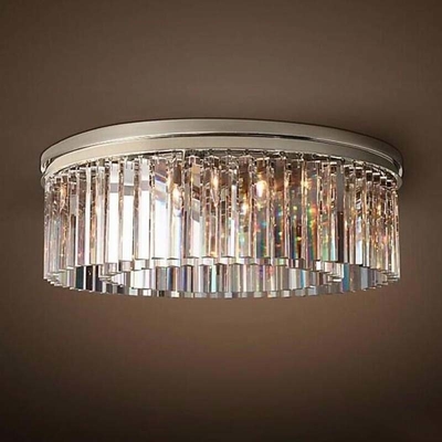 Modern Vintage Crystal Prism Chrome Black body Ceiling light crystal chandelier ceiling lights(WH-CA-54)