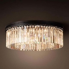 Modern Vintage Crystal Prism Chrome Black body Ceiling light crystal chandelier ceiling lights(WH-CA-54)