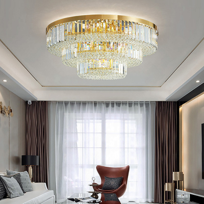 Gold modern chandelier for living room multilayer crystal ceiling chandelier(WH-CA-62)