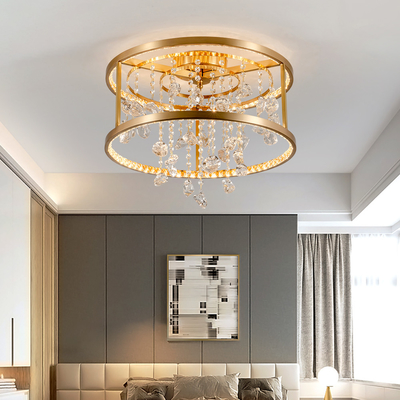 Copper modern chadelier living room bedroom crystal led brass ceiling light(WH-CA-70)