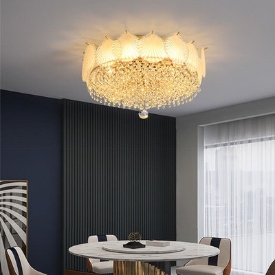 Luxury Creative Ceiling Light Crystal Glass Living Room lotus lamp（WH-CA-71)