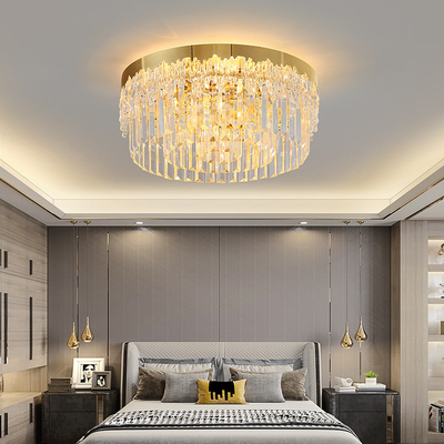 Stainless Steel Gold Lighting Modern Polished Round led flush mount ceiling light fixture(WH-CA-89)