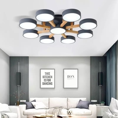 Nordic modern hotel apartment villa LED ceiling lamp wooden chandelier(WH-WA-14)