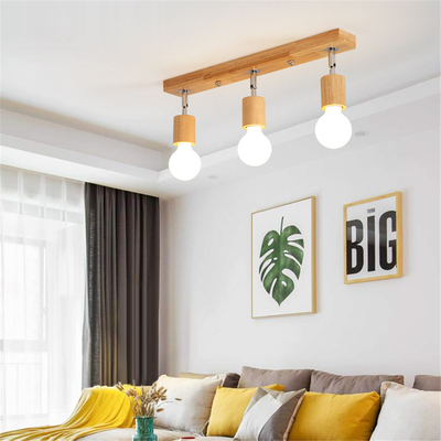 Nordic Solid Wooden Track Light Modern Wooden Chandelier Ceiling Lamps(WH-WA-20)