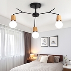 Wood Chandeliers Home Lighting Fixtures Black Rustic Ceiling Lamp(WH-WA-25)
