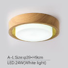 Wooden Round Ceiling Lights For Bedroom Iron Surface Mounted Rooms Lighting（WH-WA-28）