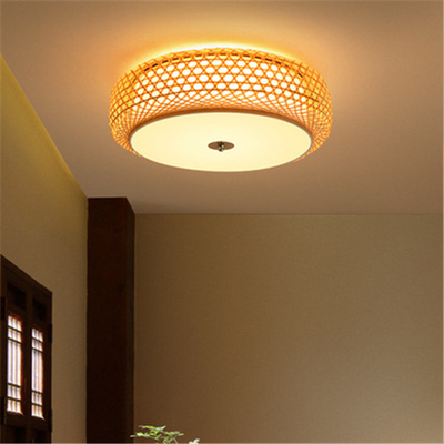 Bamboo Wicker Rattan Lantern Shade flush mount ceiling light(WH-WA-40)