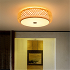 Bamboo Wicker Rattan Lantern Shade flush mount ceiling light(WH-WA-40)