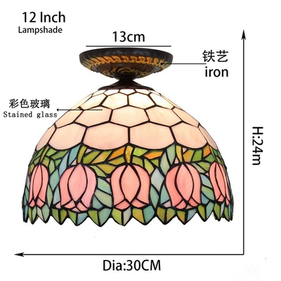 Tiffany pink color ceiling lamp dining room hallway sitting room light(WH-TA-17)