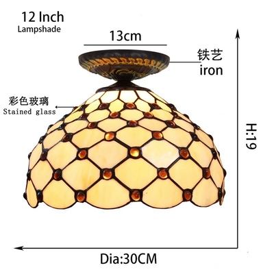 Tiffany lamp Style Indoor home Living room Bedroom Kitchen yewllo industrial chandelier(WH-TA-20)