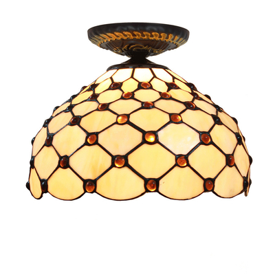 Tiffany lamp Style Indoor home Living room Bedroom Kitchen yewllo industrial chandelier(WH-TA-20)