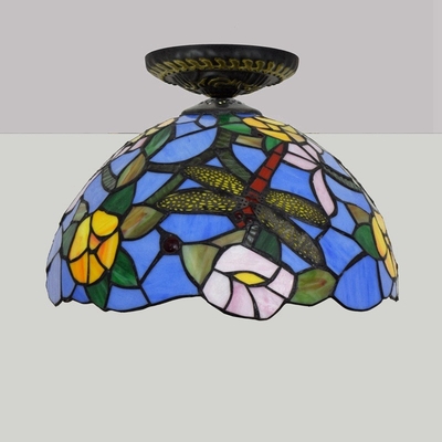 Tiffany Multi-Color Glass Dining Room Corridor Corridor Bathroom Blue Ceiling Lamp(WH-TA-22)