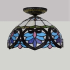 European Style Vintage Baroque Ceiling Lamp Stained Glass Light led surface mounted ceiling light(WH-TA-26)