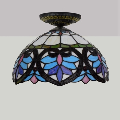 European Style Vintage Baroque Ceiling Lamp Stained Glass Light led surface mounted ceiling light(WH-TA-26)