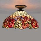 European Countryside Vintage Tiffany Multi-Color Glass Restaurant Bedroom industrial lighting rustic lamp(WH-TA-27)