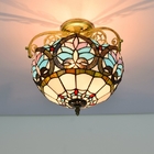 European retro Mediterranean Style Heart Chandelier colored glass ceiling lights(WH-TA-32)