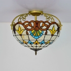 Tiffany Mosaic Pendant Lights Stained Glass Flower Lampshade Hanglamp stairwell chandelier(WH-TA-33)