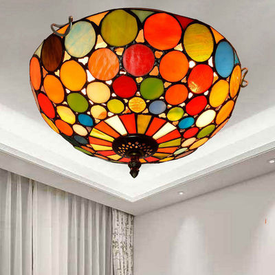 Creative Mediterranean retro stained glass aisle corridor balcony lobby bedroom bar ceiling lamp(WH-TA-34)