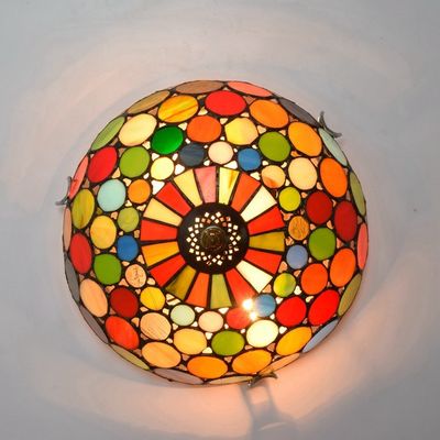 Creative Mediterranean retro stained glass aisle corridor balcony lobby bedroom bar ceiling lamp(WH-TA-34)