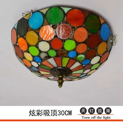 Creative Mediterranean retro stained glass aisle corridor balcony lobby bedroom bar ceiling lamp(WH-TA-34)