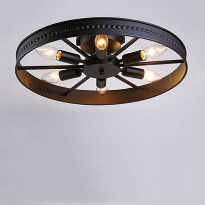 American Loft Industrial Light Design Round Iron Ceiling Lamp Bedroom light lamp retro(WH-LA-26)