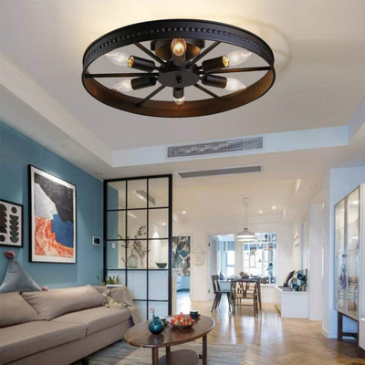American Loft Industrial Light Design Round Iron Ceiling Lamp Bedroom light lamp retro(WH-LA-26)