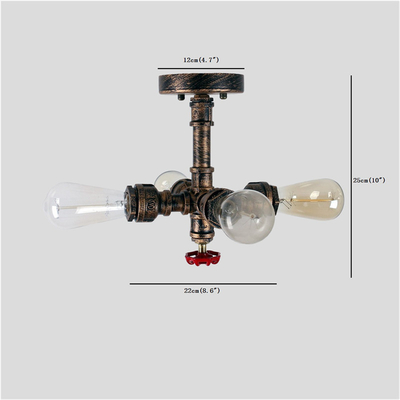 Industrial Vintage Water Pipes Pendant Light Chandelier Rustic Ceiling Lamp(WH-LA-30)