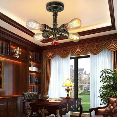 Industrial Vintage Water Pipes Pendant Light Chandelier Rustic Ceiling Lamp(WH-LA-30)