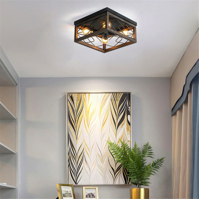 American Retro 4-Head Ceiling Lamp Imitation Wood Art Industrial ceiling lights(WH-LA-32)