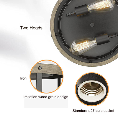 Iron Retro Loft Ceiling Lamp Imitation Wood Grain Kitchen Living Room vintage ceiling light(WH-LA-33)