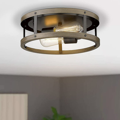 Iron Retro Loft Ceiling Lamp Imitation Wood Grain Kitchen Living Room vintage ceiling light(WH-LA-33)