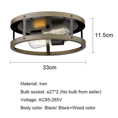 Iron Retro Loft Ceiling Lamp Imitation Wood Grain Kitchen Living Room vintage ceiling light(WH-LA-33)