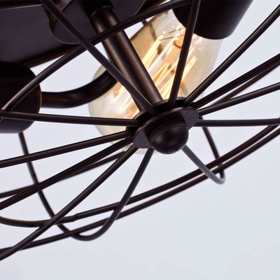 Industrial Retro Metal Cage Ceiling Light Semi Flush Moun Lamp Fixture Farmhouse Hallway vintage ceiling lamp(WH-LA-35)
