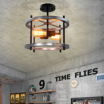 Vintage Chandelier Parlor Kitchen Home Decoration Wood Metal Lighting mid century ceiling lamp（WH-LA-38)