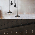 Black rustic lamp pulley pendant lights dinning room bedroom Kitchen island pendant lamp(WH-VP-127)