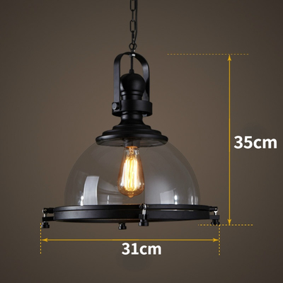 Loft Industrial Iron Glass Pendant Lamp Living room Bar Cafe Clothing retro pendant light(WH-VP-131)