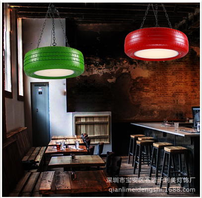 Loft Industrial Wind Tire Pendant Light Color LED Lamp Bead Hanging retro chandelier(WH-VP-132)