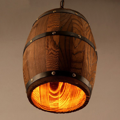 Winery creative restaurant decoration wine barrel light solid wood barrel chandelier(WH-VP-142)