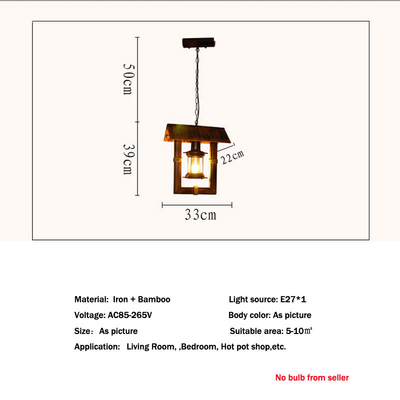 Loft Style Antique Chandelier Retro Nostalgic Lamp Restaurant Bar Aisle Balcony Bamboo Pendant Light(WH-VP-144)