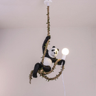 Vintage Resin Panda Chandelier lighting Nordic Hemp Rope Light Panda Chandelier Zoo Decorative Lamp(WH-VP-149)