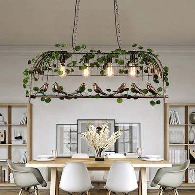 Creative Vintage Plant Pendant Lights Bird Cage Industrial Pendant Lamp(WH-VP-150)