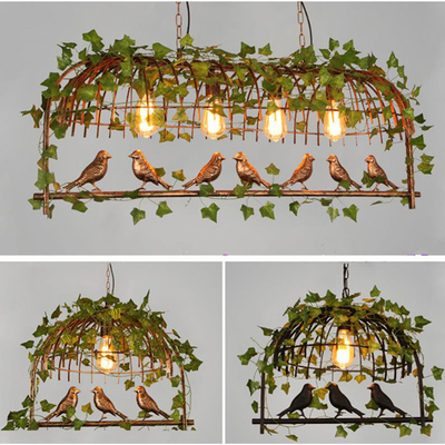 Creative Vintage Plant Pendant Lights Bird Cage Industrial Pendant Lamp(WH-VP-150)