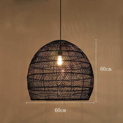 Handmake Rattan Lamp Vintage Hanging Lamps Loft Living Room Dining Room wicker ceiling light(WH-WP-21)