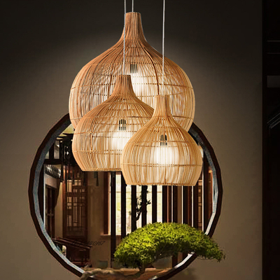 Vintage Rattan Pendant Lights Hand-woven Rattan Hanging Lamp Lights for Living Room Decoration  Light(WH-WP-23)