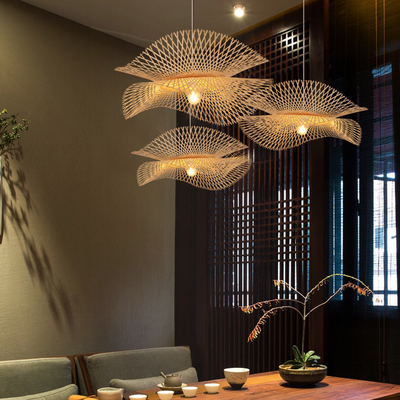 Modern Black Wood E27 Bulb Bamboo Pendant Light Norbic Home Deco Bamboo Weaving Light（WH-WP-24)