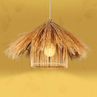Wicker Rattan Shade Pendant Light Fixture Vintage Industrial Rustic Asian Creative Suspension Lamp（WH-WP-33)