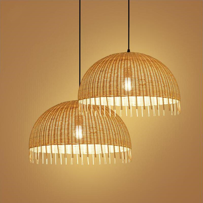 Wicker Rattan Shade Pendant Ligth Fixture Wire Asian Nordic Creative Hanging Ceiling Lamp Droplight(WH-WP-34)