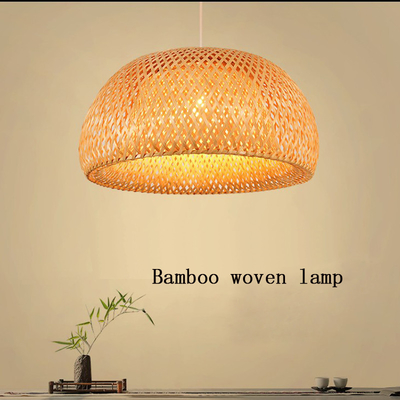 Modern minimalist restaurant bedroom pure bamboo art bamboo hand-woven chandelier(WH-WP-36)