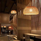 Modern minimalist restaurant bedroom pure bamboo art bamboo hand-woven chandelier(WH-WP-36)